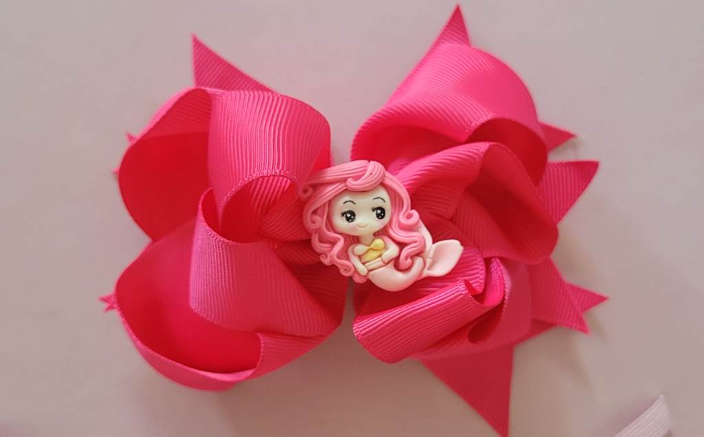 Large pink Mermaid bow