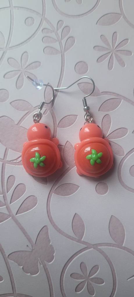 Tomato tortoise earrings