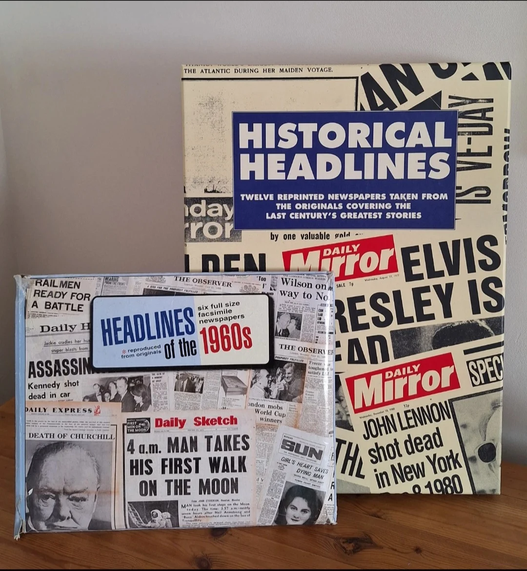 Historical Headlines 6 Reprinted Greatest Newspapers & 6 Headlines Of The 1960s