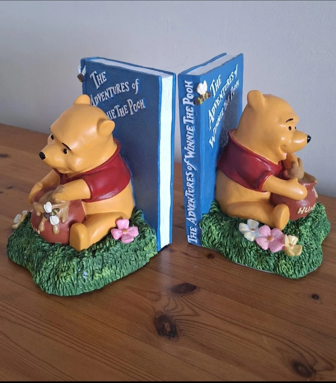 Rare Disney Winnie the Pooh Bookends Figi Graphics 1990's Chipped on 1 See Pics