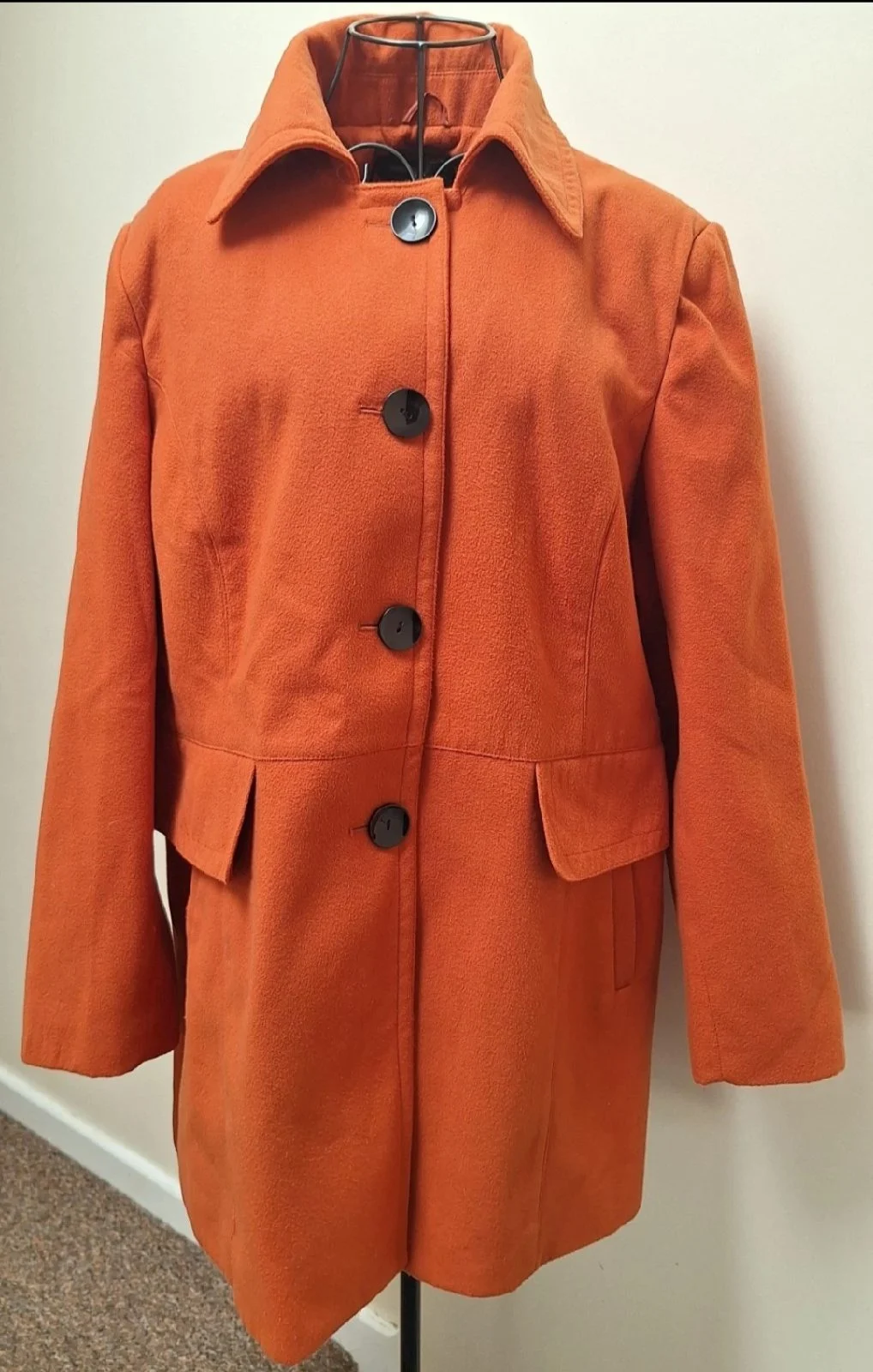 Ladies Women's Autumnal Deep Orange Wardrobe Essentials Coat in Size 18