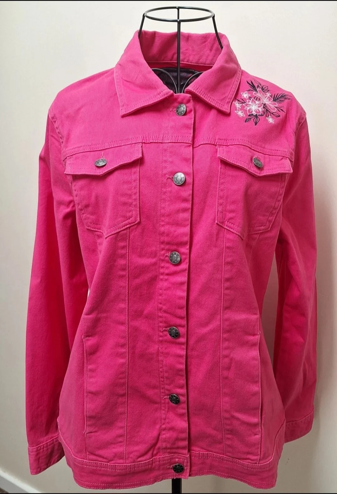 Womens Ladies Atlas For Women Denim Jacket Summer Fashion Coat Size 8-10 Pink