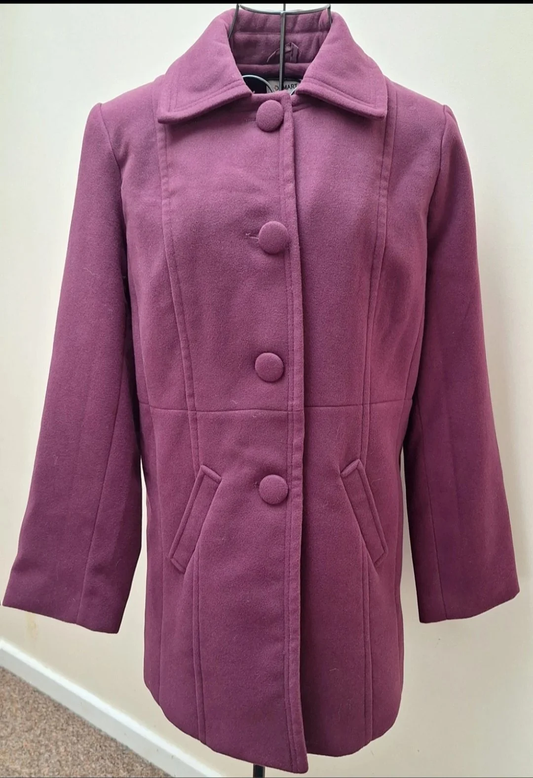 Ladies Women's Damart Easy-care Coat Purple UK 10 RRP £74.99 LN029 TT 01