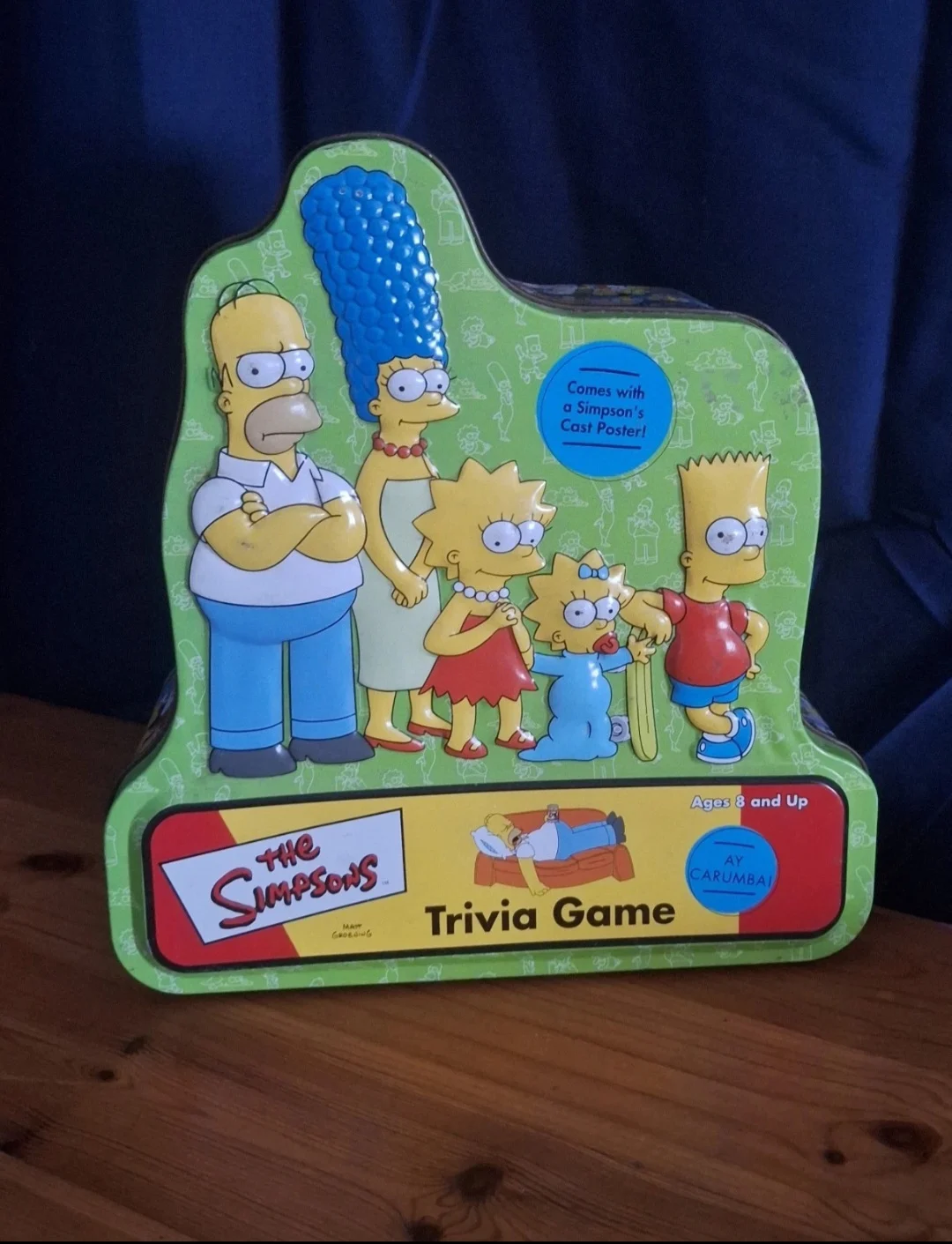 The Simpsons Trivia Game with Poster & Tin Complete 2000 Cardinal Industries