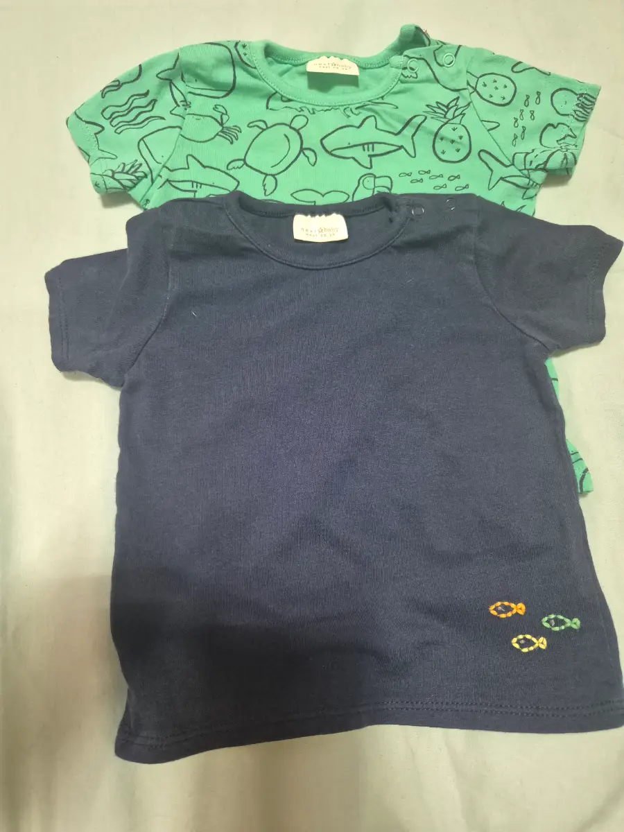 Navy Next boys t-shirt with fish embroidered motif
