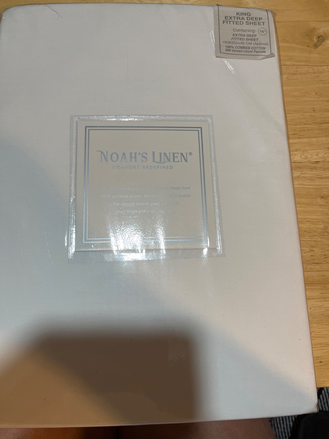 Noah’s Linen King Size White Fitted Sheet