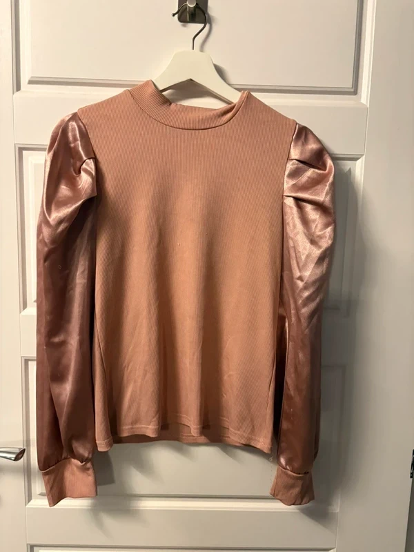Shein rose pink long sleeve top size L