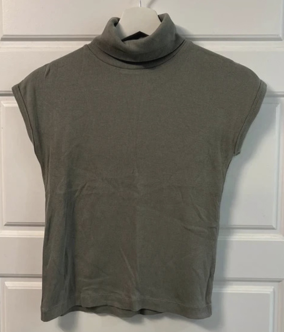 Zara khaki sleeveless roll neck size M