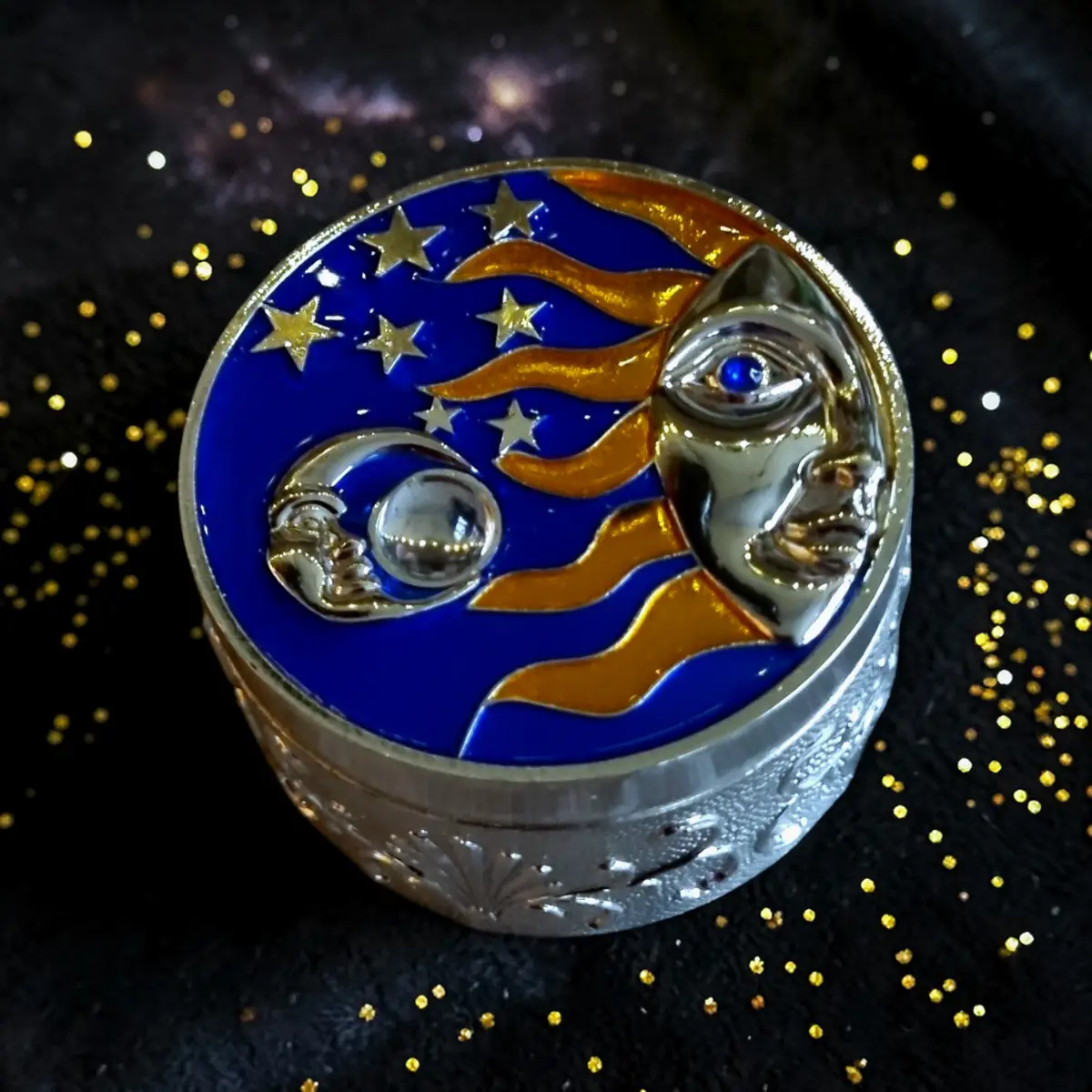 Small round celestial trinket dish
