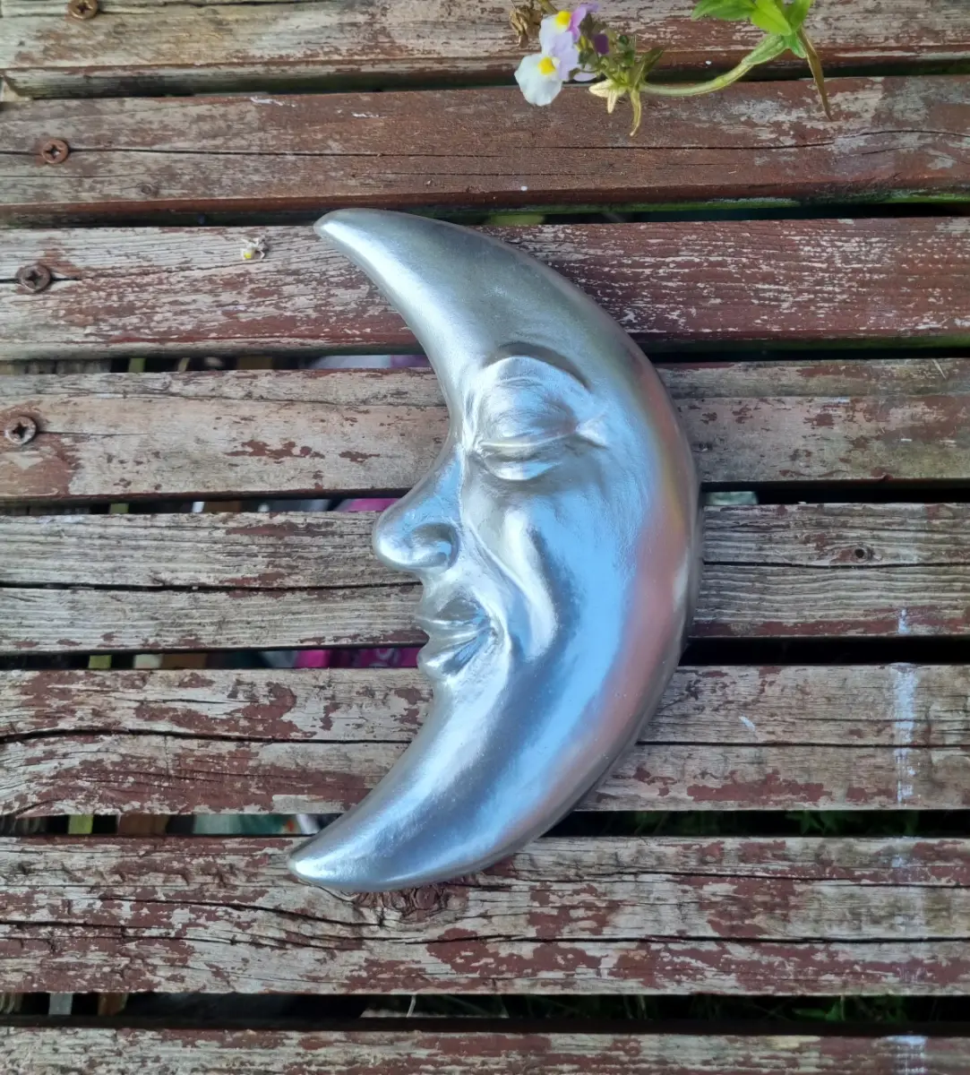 Moon Cresent made from plaster (silver)