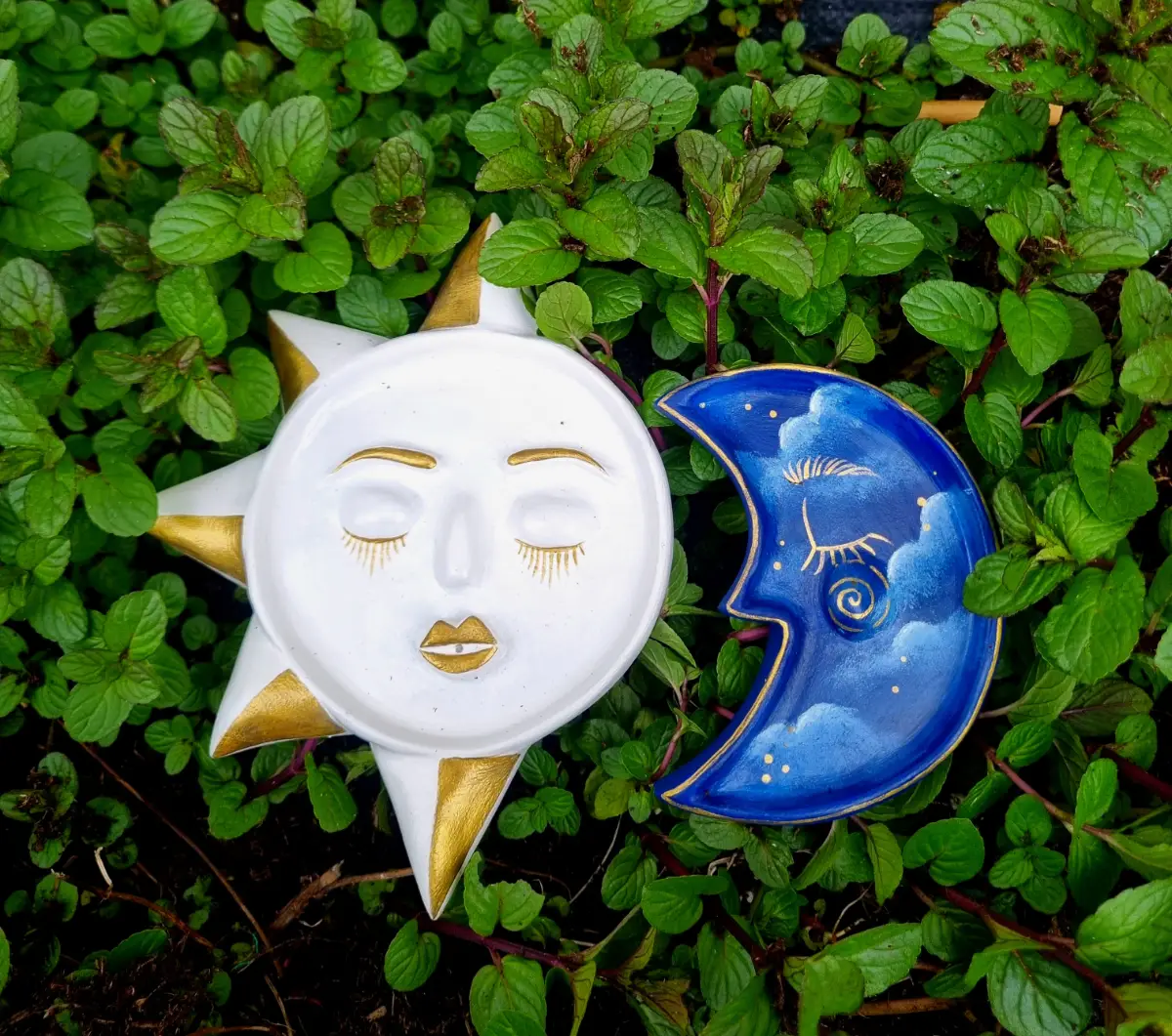 Celestial Sun moon trinket dishes