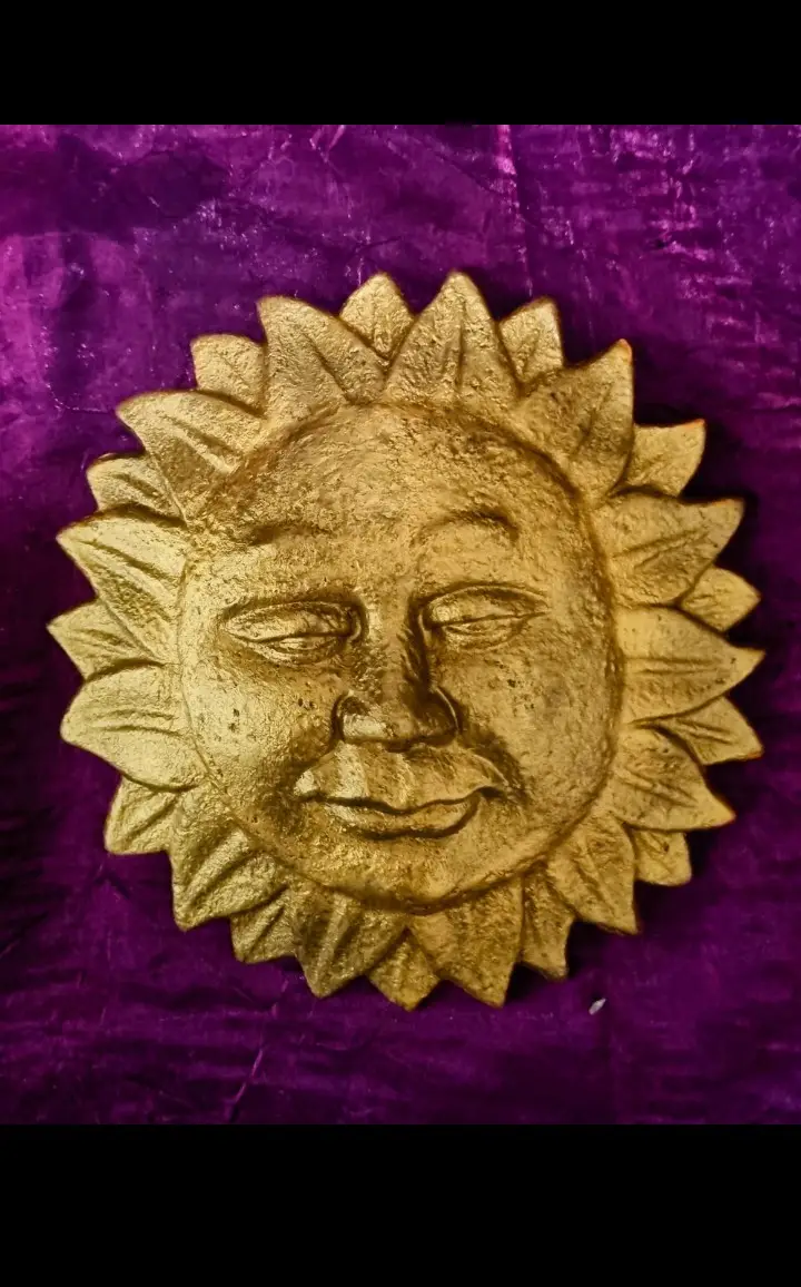 Handmade plaster sun for wall mounting
