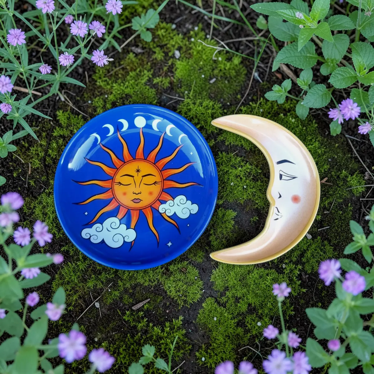 Small celestial ceramic stackable trinket dish