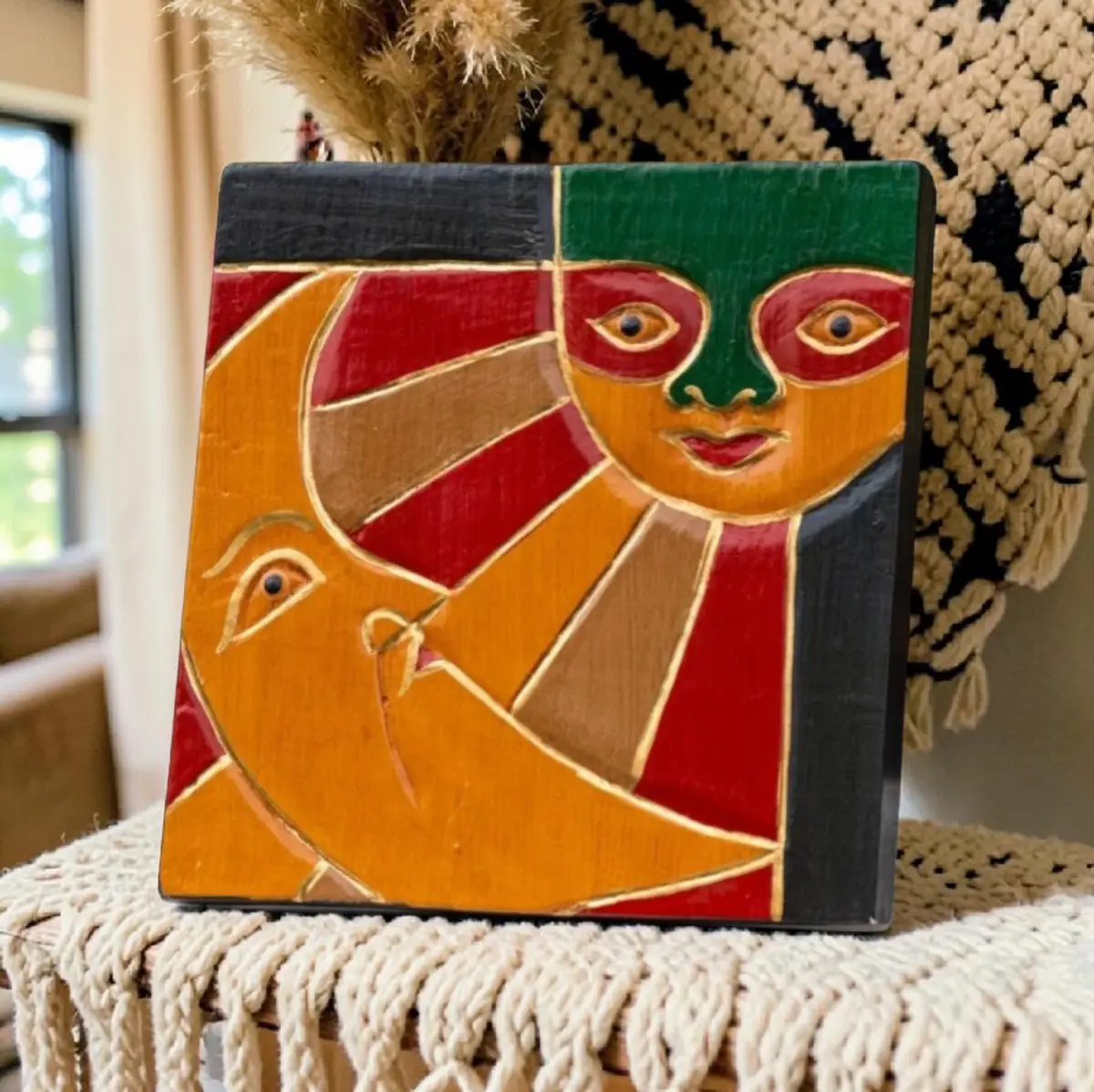 Fairtrade Wooden Celestial Plaque