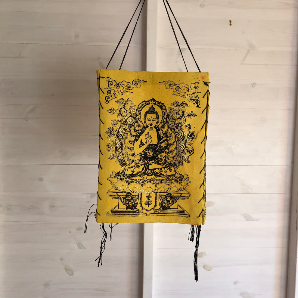 Yellow Lokta Paper Nepalese Buddha Paper Lightshade