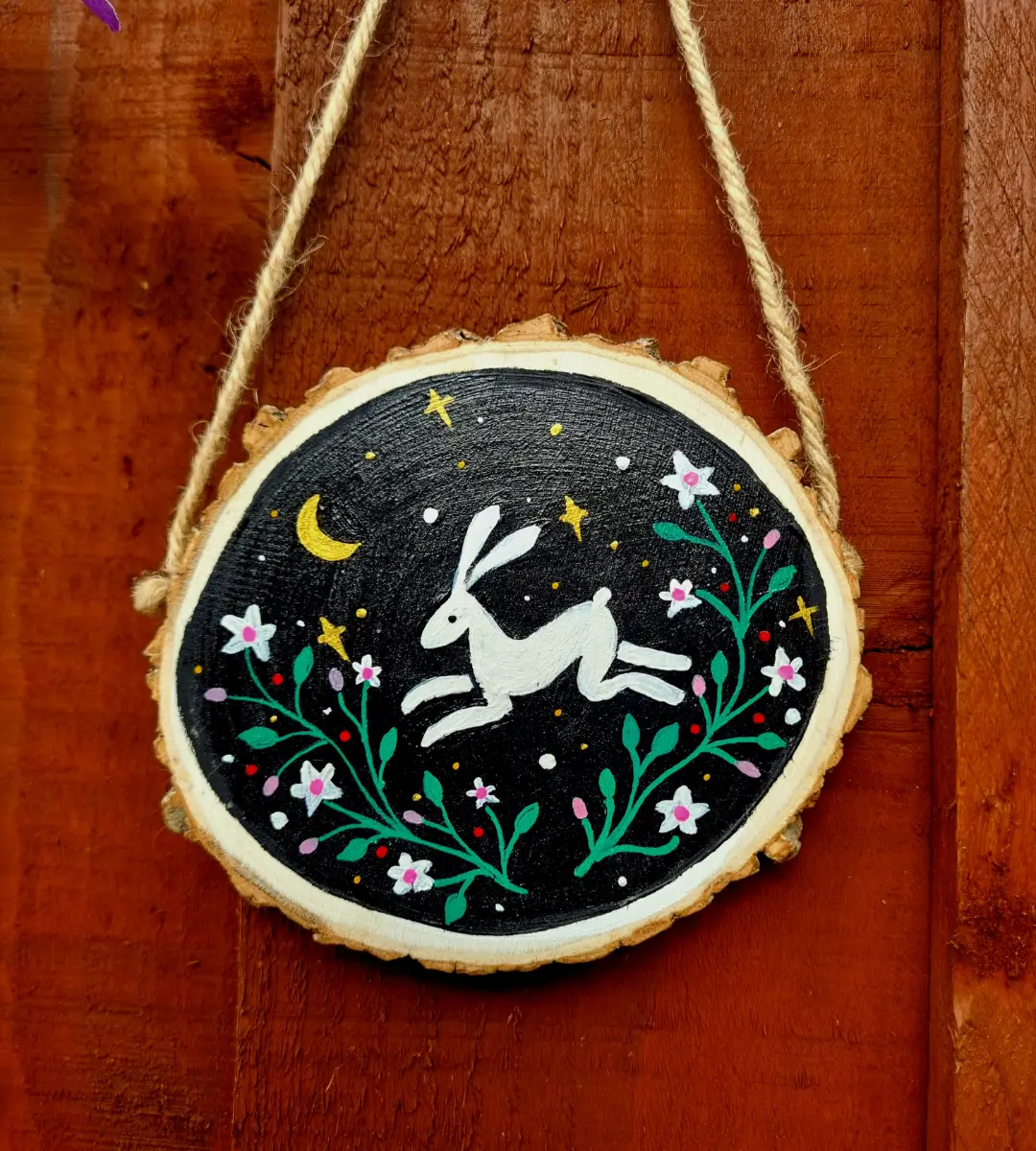 Celestial Folksy Hare Boho/Hippie Plaque