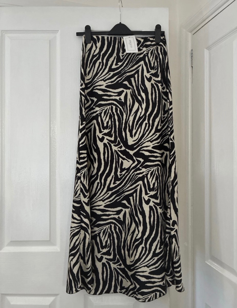 Zebra print maxi skirt