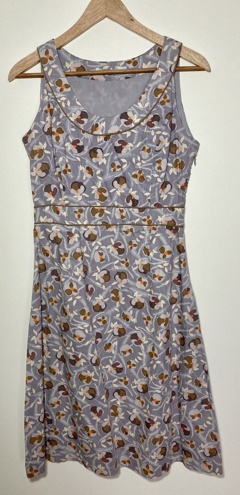 Boden Knee Length Dress Summer A line Floral Sleeveless Lined Women's Size UK10L