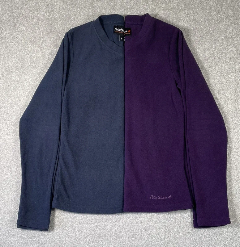 2x Peter Storm Women’s V Neck Fleeces Navy And Purple Size 8 See Description