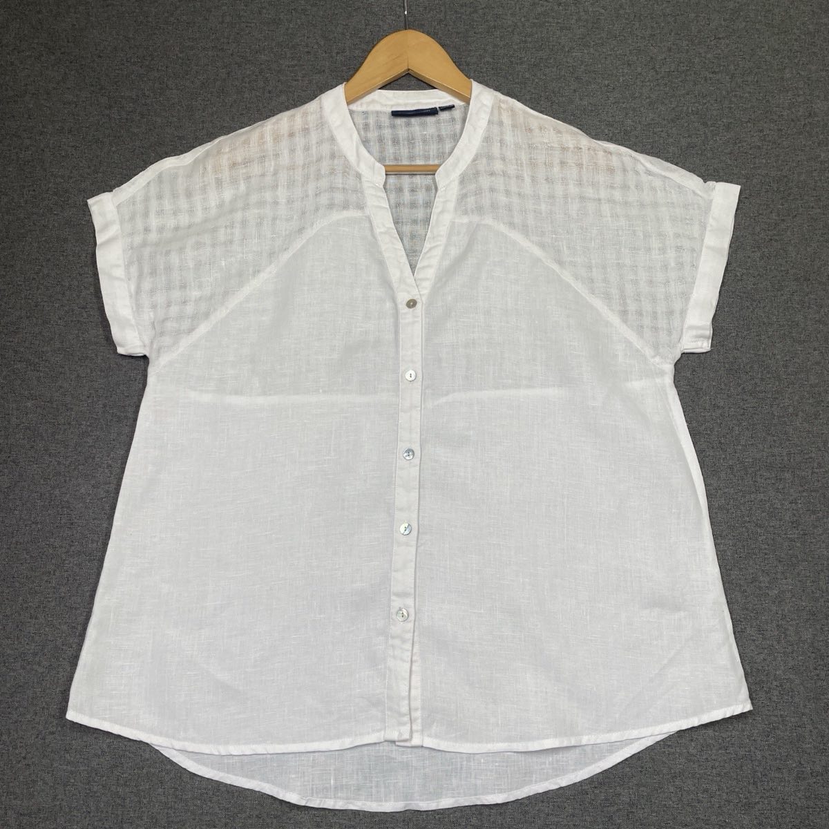Gordon Smith Shirt Blouse Linen Short Sleeve ligtweigh White Women’s Size Uk 10