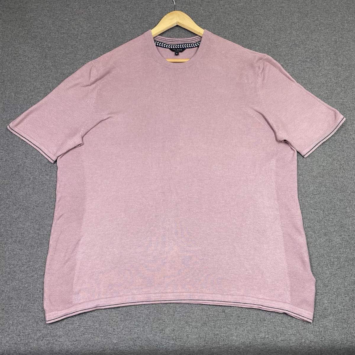 Ted Baker London Velk Knitted Tshirt Tee Top Short Sleeve Dusty Pink Men 6 / 2XL