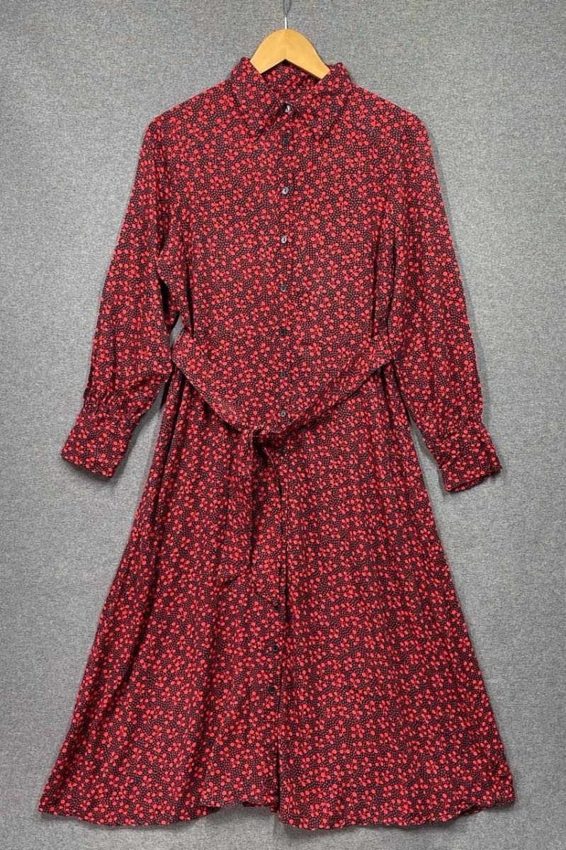 M&S Collection Shirt Dress Midi Buttoned Belt Long Sleeve Floaty Women’s Uk14