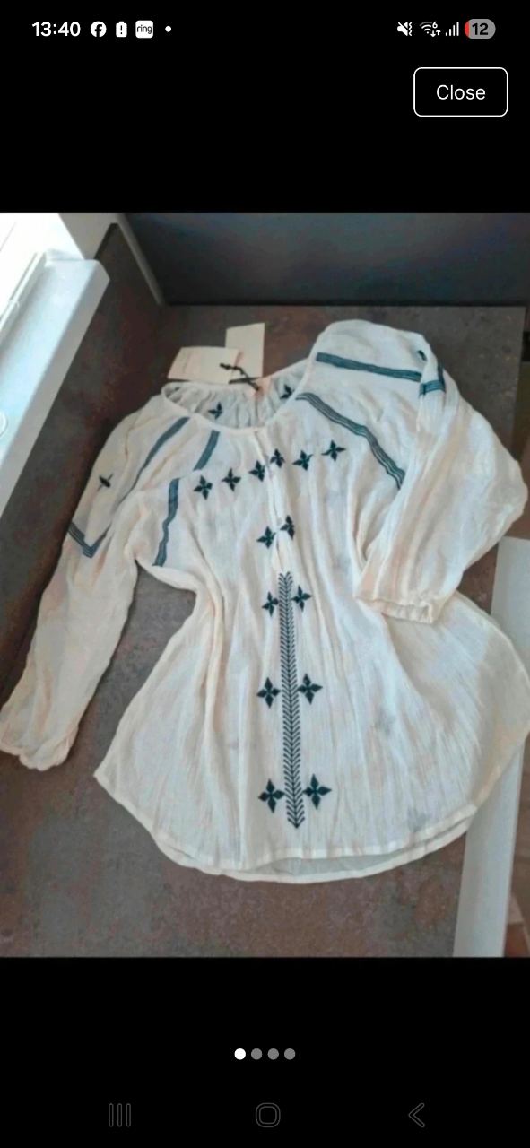 Fulah sugah lovely embroidery blouse size L 12-14uk