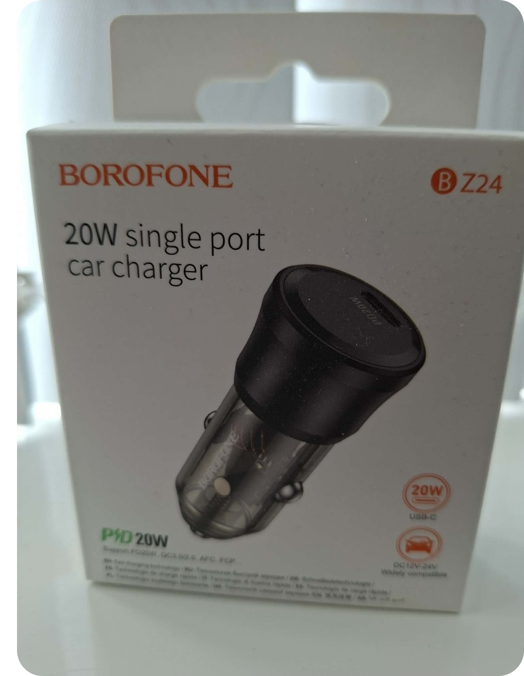 Borofone usb -c car charger 20w