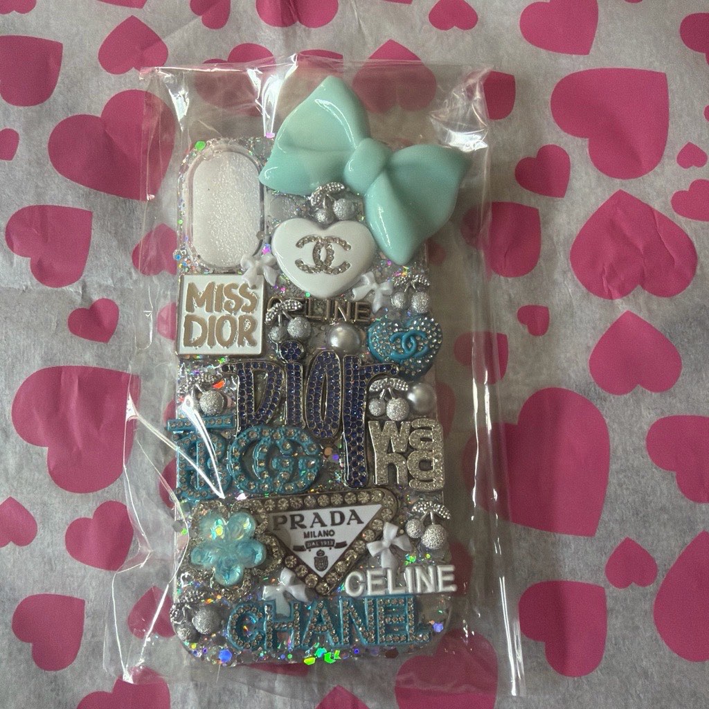 Handmade blue phone case