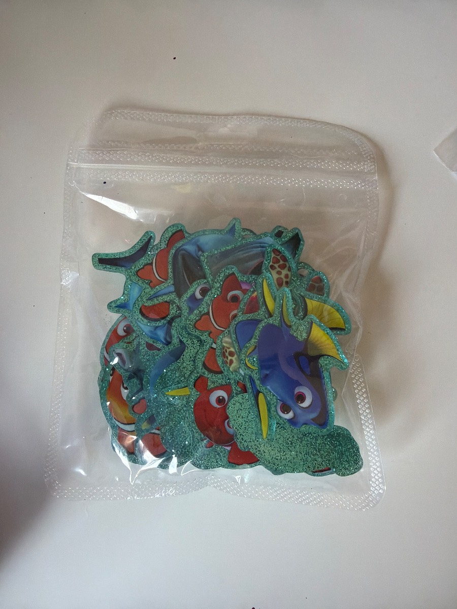 Acrylic charm, green back
