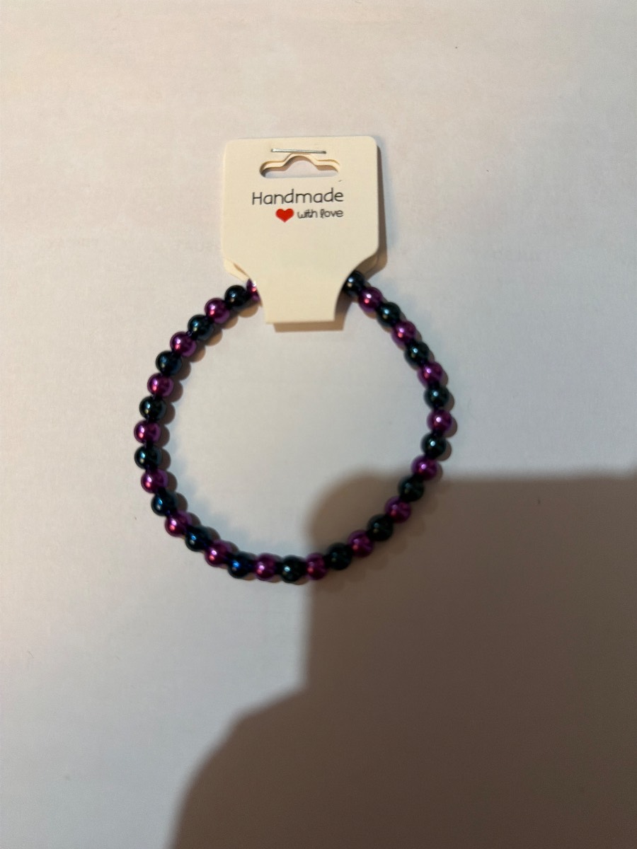 Handmade blue and purple bracelet
