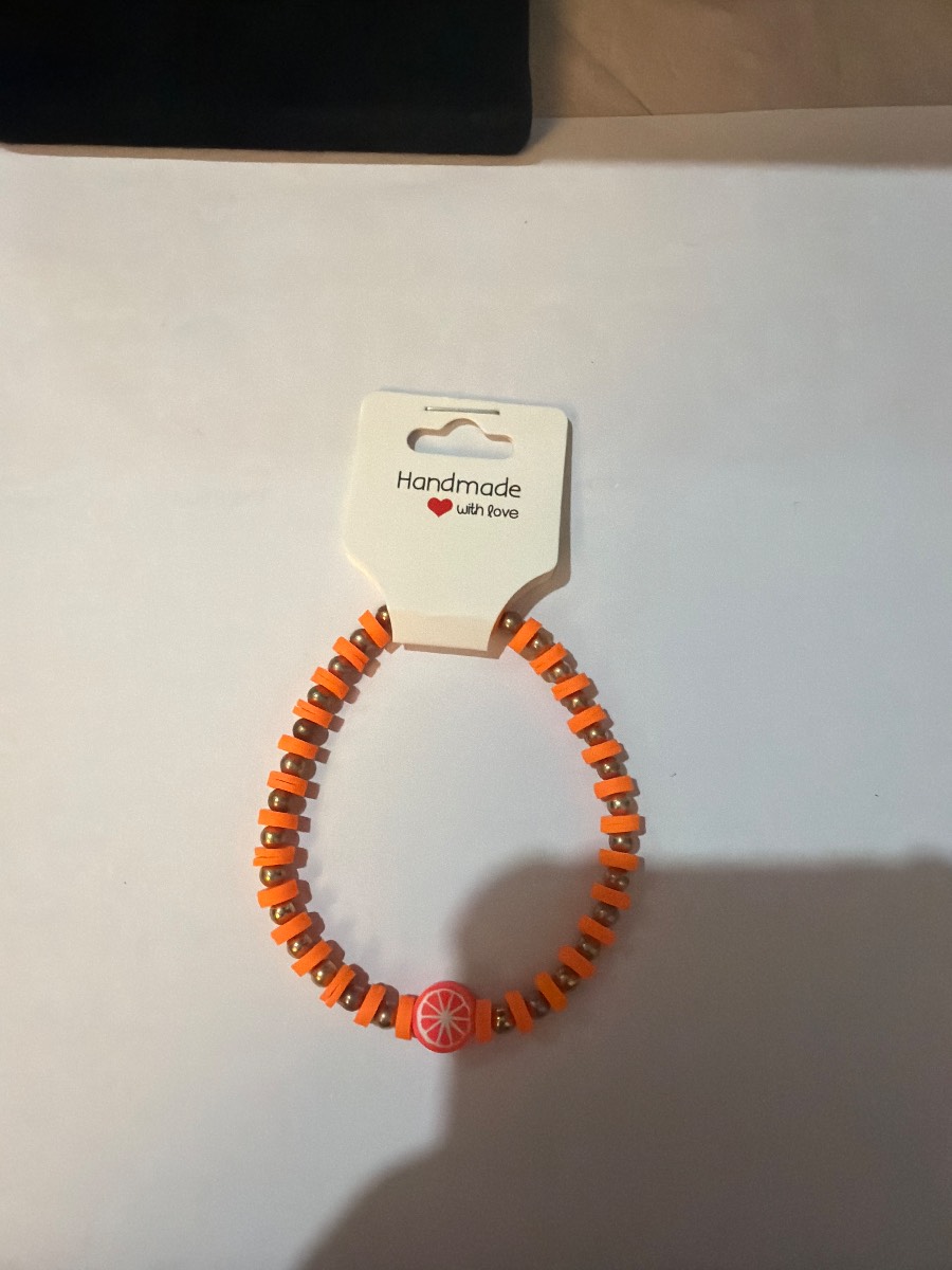 Handmade orange bracelet