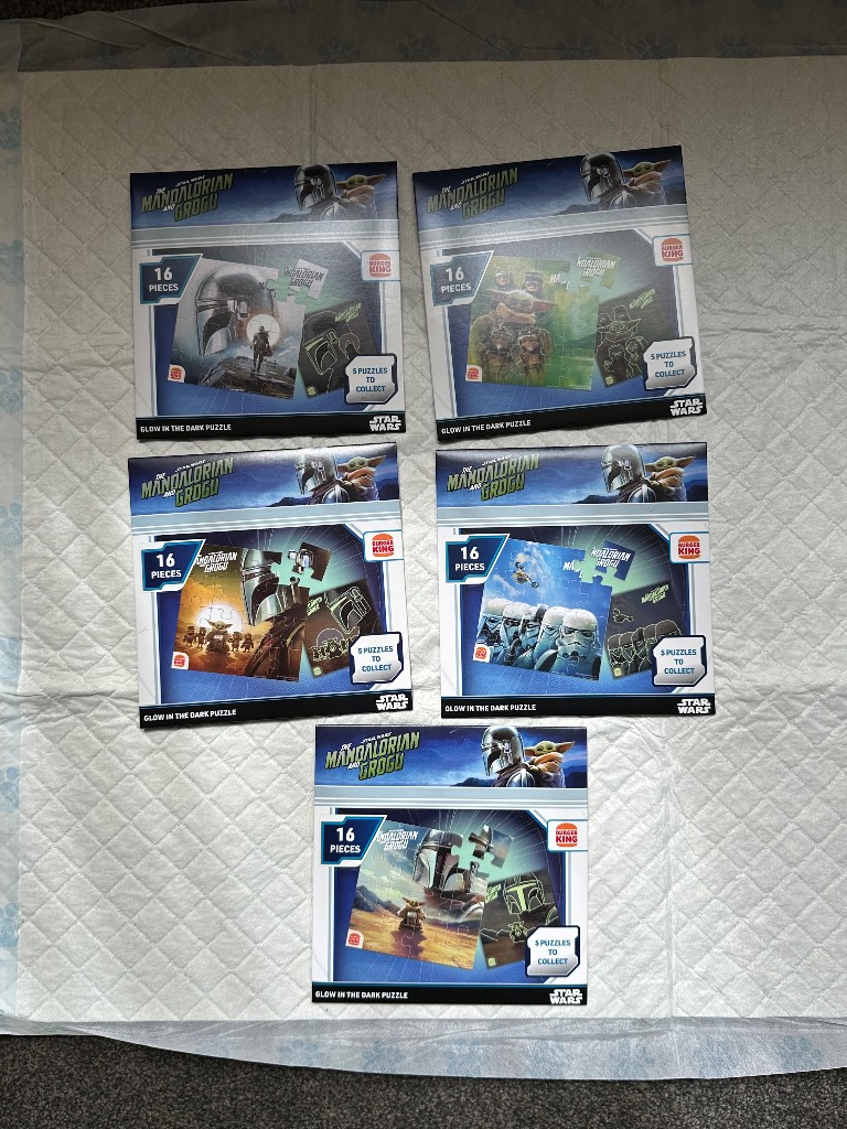Star Wars glow in the dark jigsaw full set x5