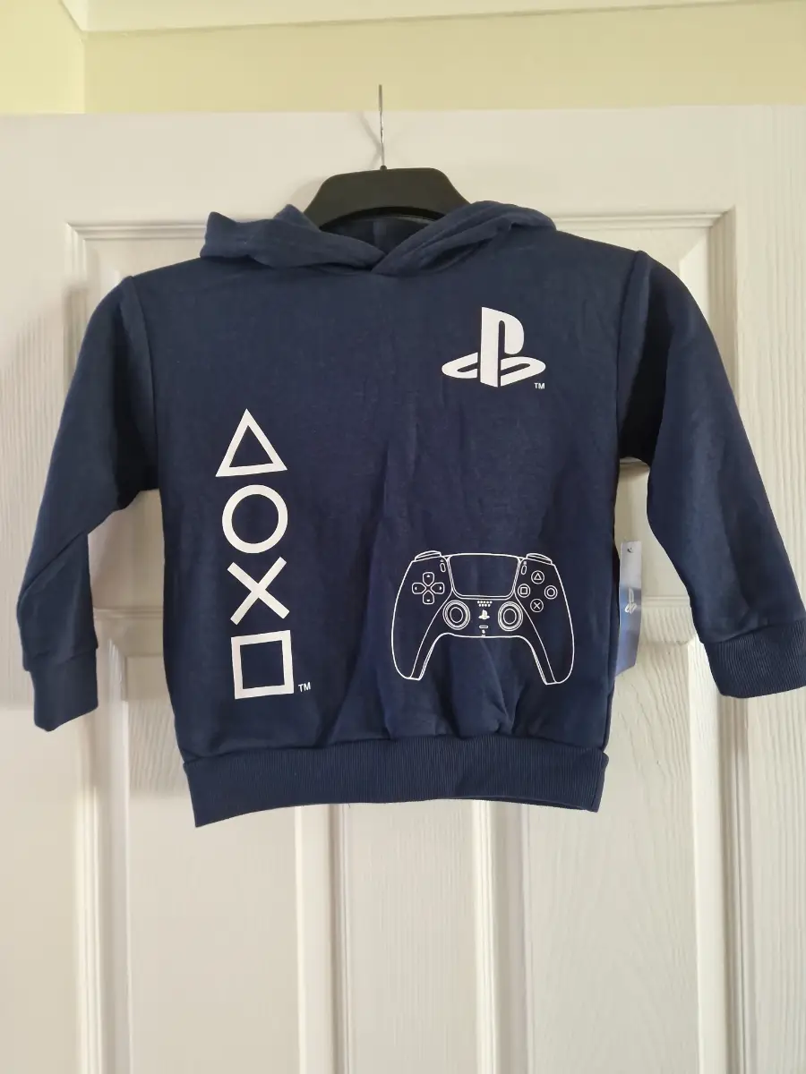 🎮 PlayStation Hoodie Age 4-5 Years BNWT 💙 Navy Blue Kids Gaming Sweatshirt