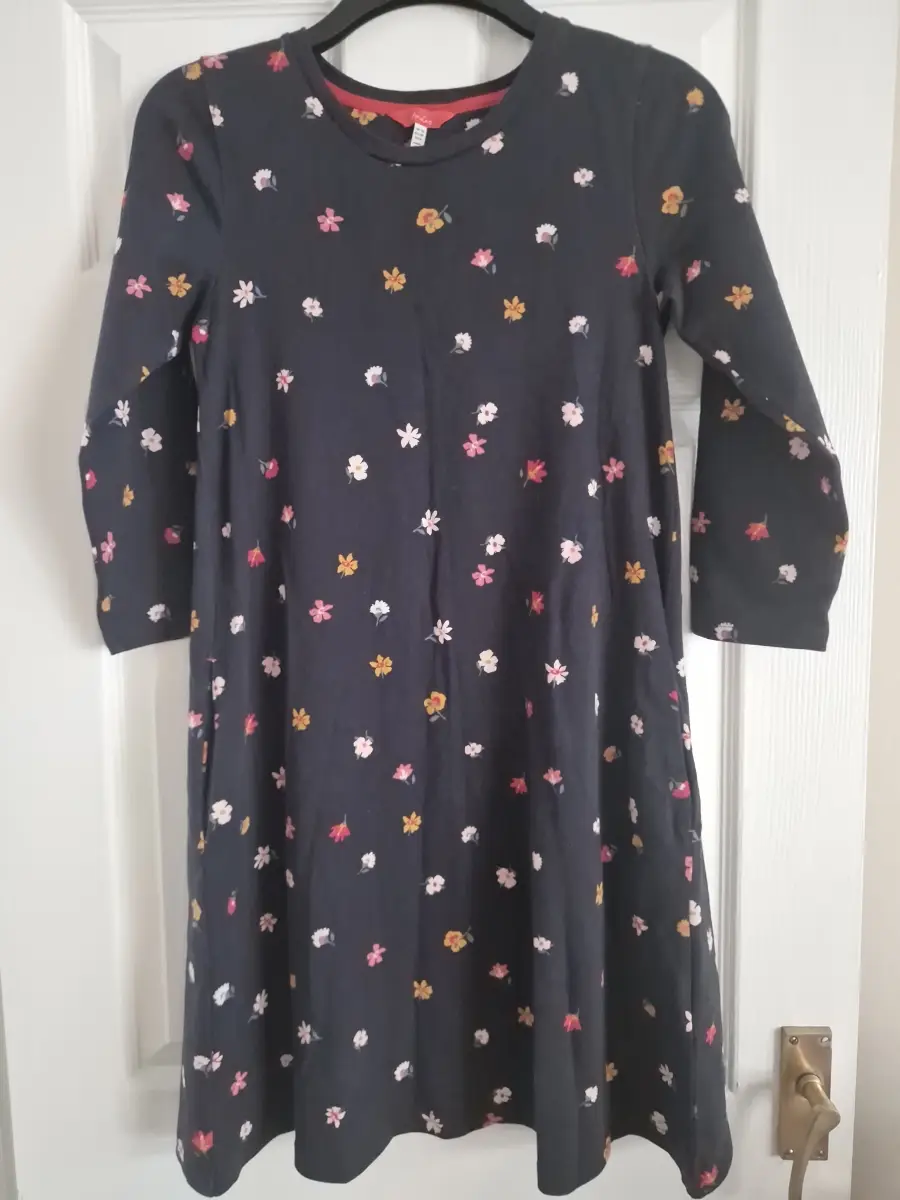 Joules Navy Floral Dress with Pockets Size 10