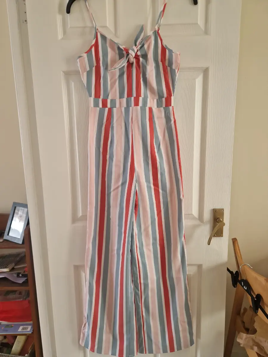 🤍 Romeo & Juliet Striped Jumpsuit Size M | Wide Leg Summer Holiday Outfit