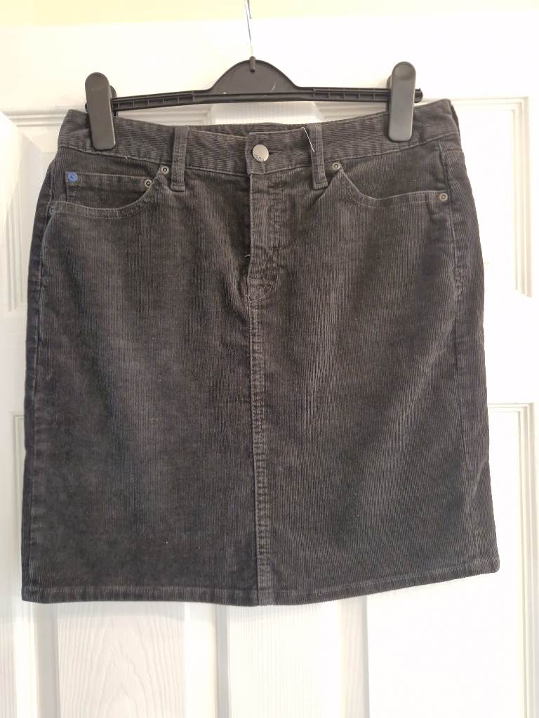 Womens Teen Size 6 Y2k Style Gap 1969 Corduroy Dark Grey Mini Skirt Button Front
