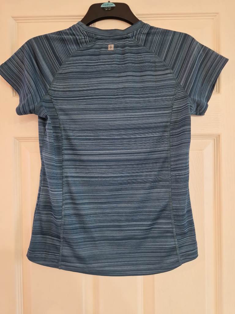 💙 Mountain Warehouse Athletic Short Sleeve Top Size 8 Teal Workout Activewear 🌿