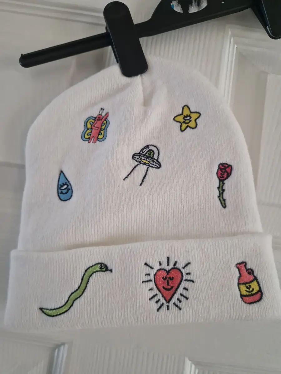 ✨ White Embroidered Beanie 🤍 Cozy Unisex Winter Hat ✨