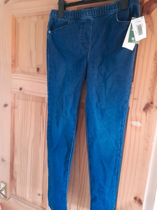 BNWT Girls Blue Jeggings Age 11 Stretch Denim Look Casual School Kids