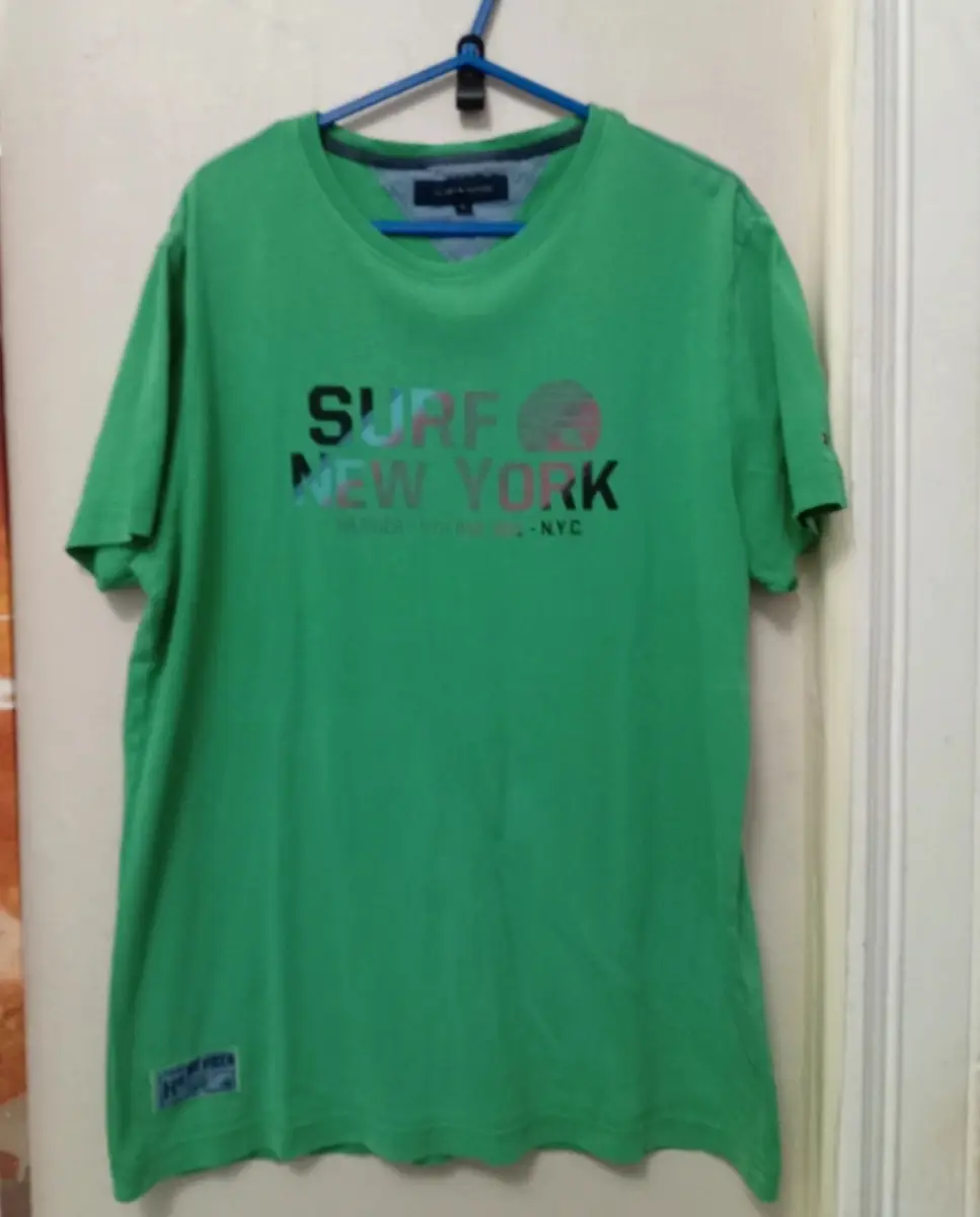 Men's green Tommy Hilfiger slogan short sleeve tshirt - Medium