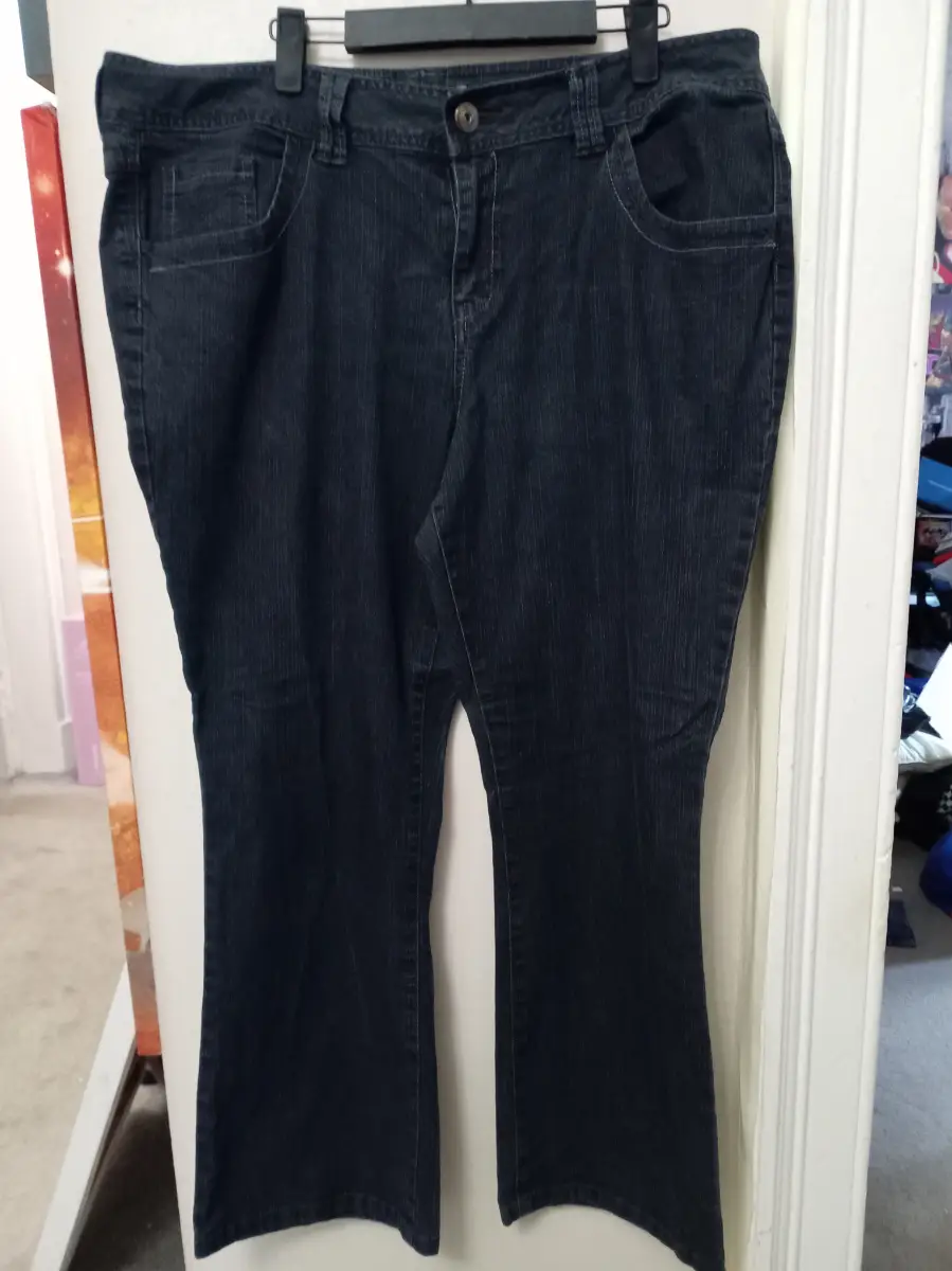 Womens Evans dark blue/grey bootcut denim jeans  - Size 18
