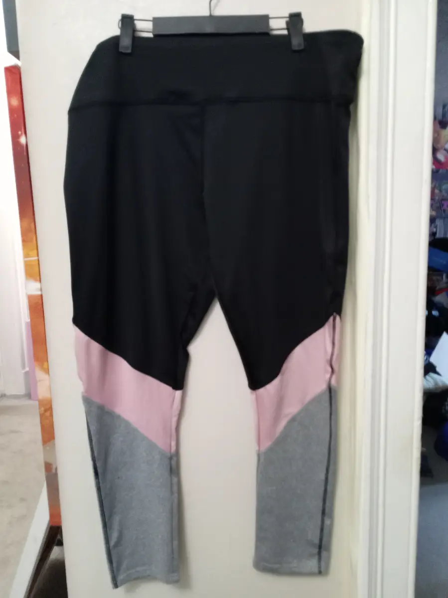 Womens Primark Black & grey gym workout leggings - Size 18
