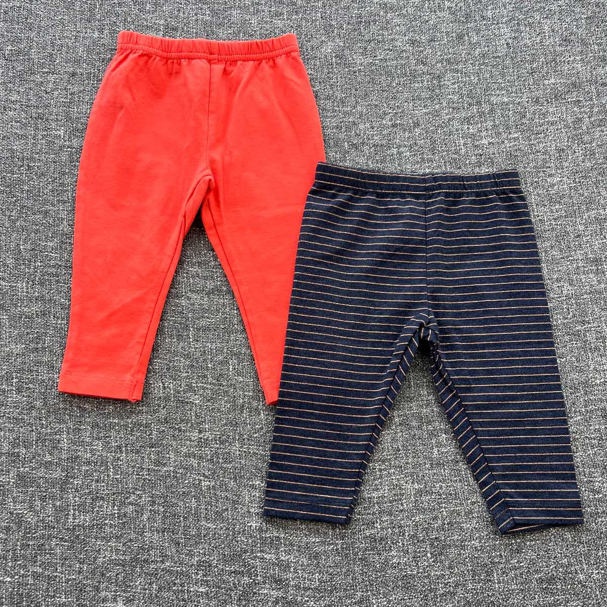 Girls 3-6 month orange and navy Autumn winter leggings bundle