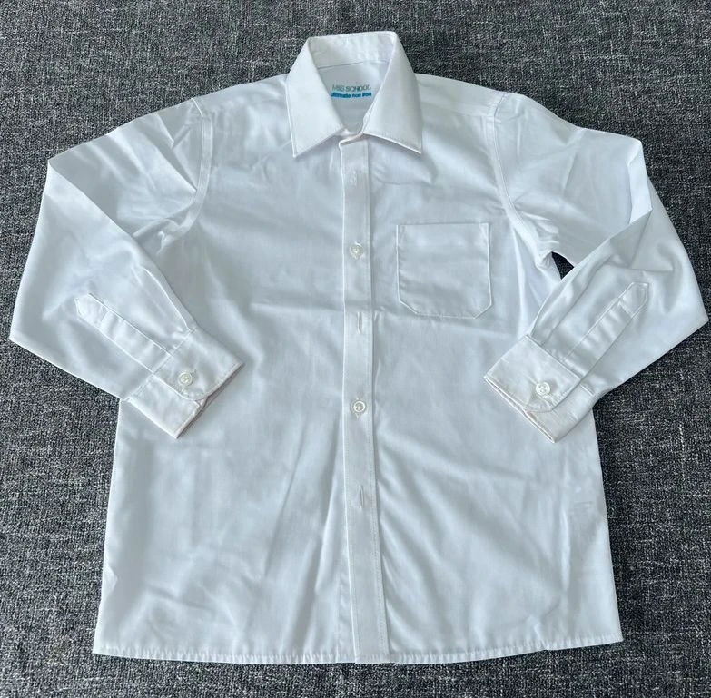 Boys 5-6 year plain white long sleeve school shirt