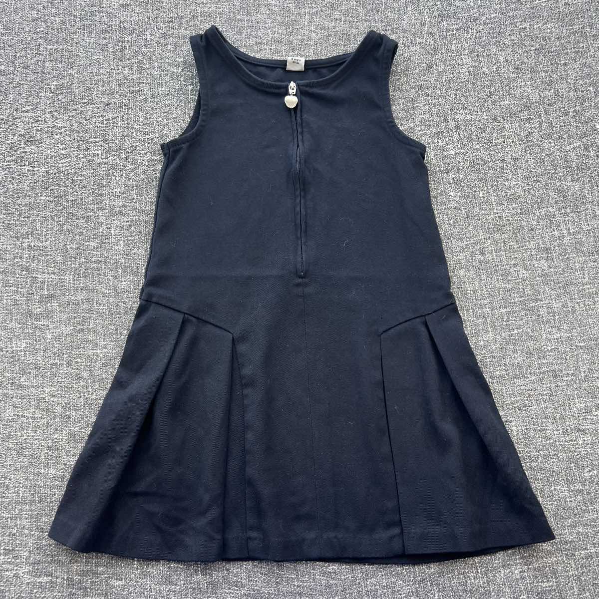 Girls 4-5 year navy blue Autumn winter school sleeveless zip front dress