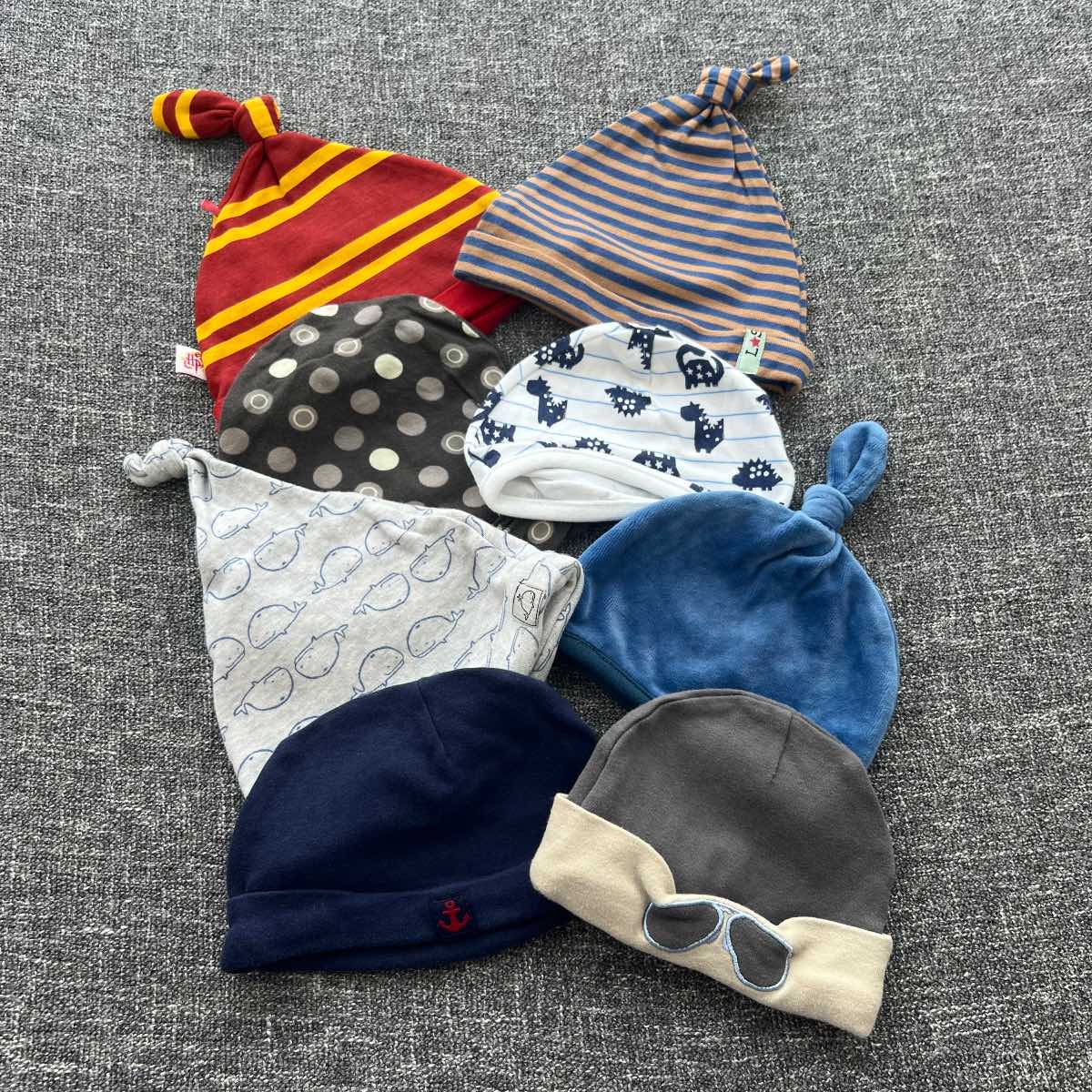 Boys 3-6 month cotton hat bundle 8 pack