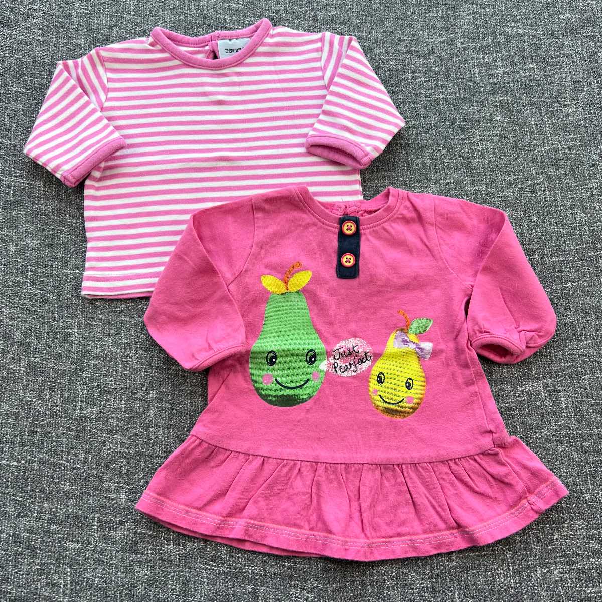 Girls 0-3 months pink long sleeved Autumn winter top bundle