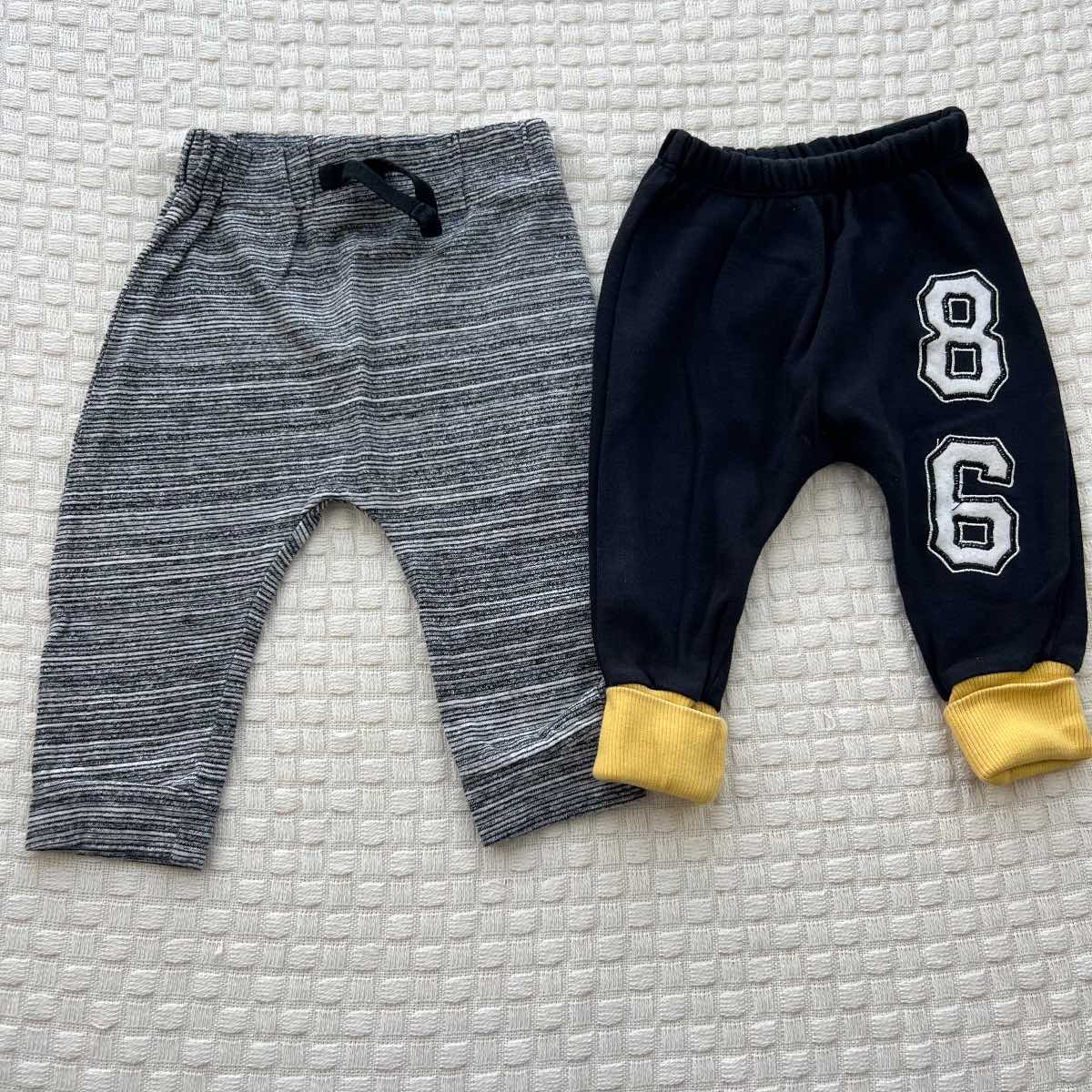 Boys 3-6 months black/white/yellow autumn winter legging/jogger bundle