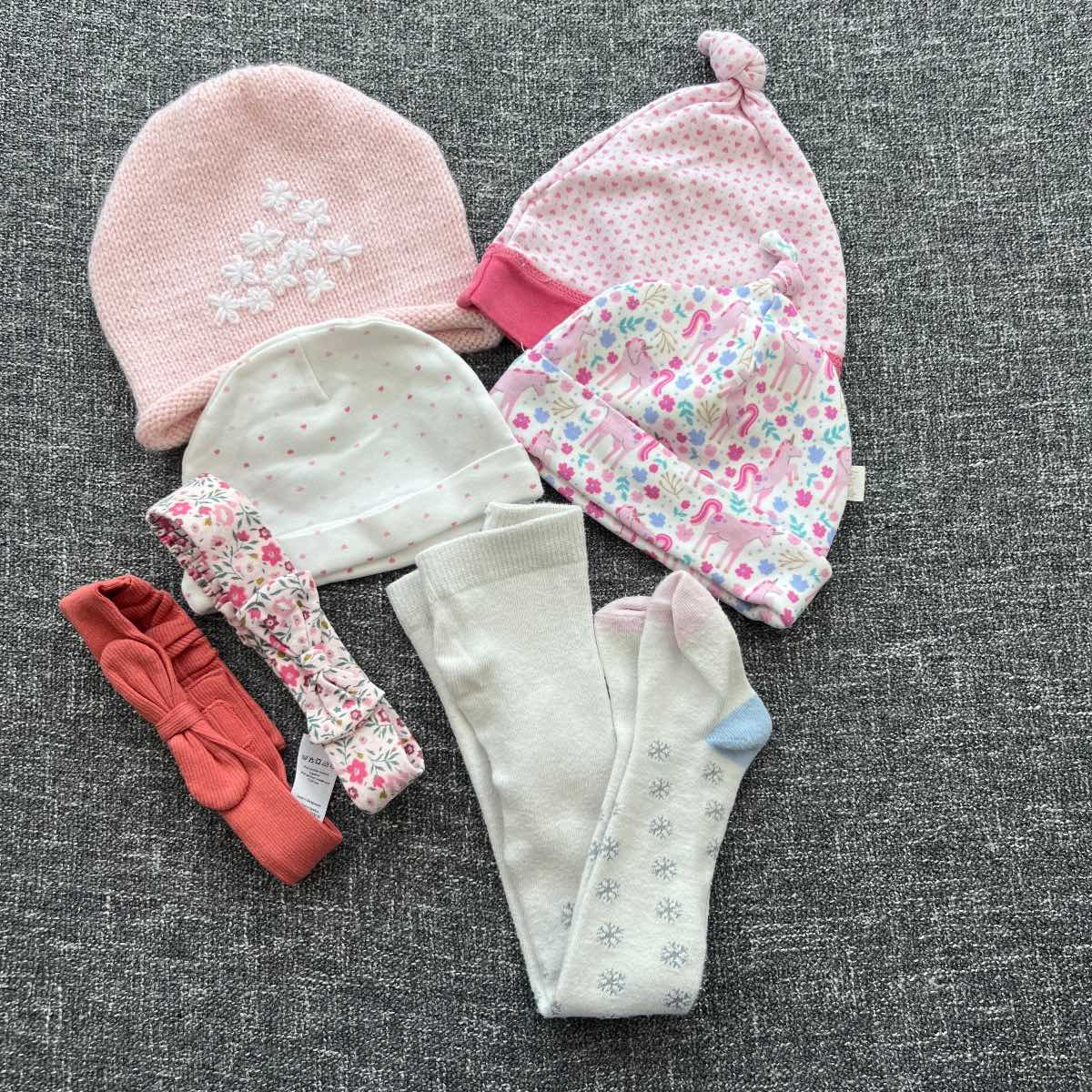 Girls 306 month hat headband and tights Autumn winter bundle